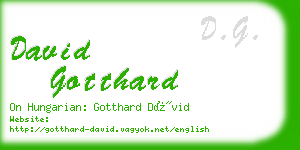 david gotthard business card